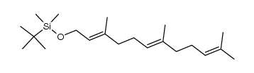 3,7,11-Trimethyl-2(E),6(E),10-dodecatrienyl tert-butyldimethylsilyl ether结构式