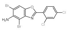 4,6-dibromo-2-(2,4-dichlorophenyl)-1,3-benzoxazol-5-amine结构式