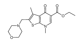 ethyl 3,7-dimethyl-2-(morpholin-4-ylmethyl)-4-oxo-4,7-dihydrothieno[2,3-b]pyridine-5-carboxylate结构式