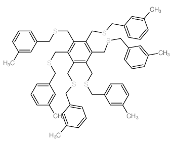 Benzene,1,2,3,4,5,6-hexakis[[[(3-methylphenyl)methyl]thio]methyl]- Structure
