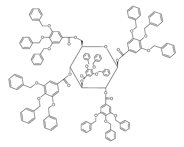 (2S,3R,4S,5R,6R)-6-(((3,4,5-tris(benzyloxy)benzoyl)oxy)methyl)tetrahydro-2H-pyran-2,3,4,5-tetrayl tetrakis(3,4,5-tris(benzyloxy)benzoate)结构式