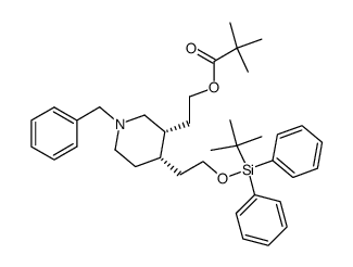 2-((3R,4S)-1-benzyl-4-(2-((tert-butyldiphenylsilyl)oxy)ethyl)piperidin-3-yl)ethyl pivalate Structure
