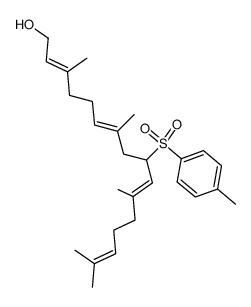 (2E,6E,10E)-3,7,11,15-tetramethyl-9-p-tolylsulphonylhexadeca-2,6,10,14-tetraen-1-ol Structure