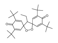2,4,10,12-tetra-t-butyl-7-ethyl-14,15-dioxadispiro[5,1,5,2]pentadeca-1,4,9,12-tetraene-3,11-dione结构式