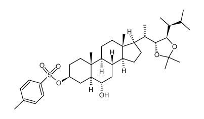 (3S,5S,6S,8S,9S,10R,13S,14S,17R)-17-((S)-1-((4R,5R)-2,2-dimethyl-5-((S)-3-methylbutan-2-yl)-1,3-dioxolan-4-yl)ethyl)-6-hydroxy-10,13-dimethylhexadecahydro-1H-cyclopenta[a]phenanthren-3-yl 4-methylbenzenesulfonate Structure