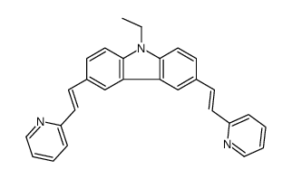 9-ethyl-3,6-bis(2-pyridin-2-ylethenyl)carbazole结构式