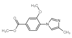 3-甲氧基-4-(4-甲基-1-咪唑)苯甲酸甲酯结构式