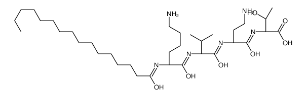(2S,3R)-2-[[(2S)-4-amino-2-[[(2S)-2-[[(2S)-6-amino-2-(hexadecanoylamino)hexanoyl]amino]-3-methylbutanoyl]amino]butanoyl]amino]-3-hydroxybutanoic acid结构式