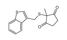 2-(1-benzothiophen-3-ylmethylsulfanyl)-2-methylcyclopentane-1,3-dione Structure