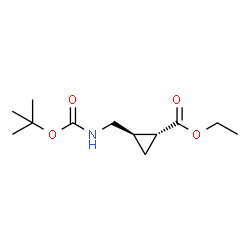 (1r,2r)-rel-2-(boc-氨基甲基)环丙烷甲酸乙酯结构式