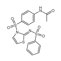 3-(4-acetylamino-benzenesulfonyl)-2-benzenesulfonylimino-2,3-dihydro-thiazole结构式