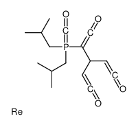 2-[bis(2-methylpropyl)-(oxomethylidene)-λ5-phosphanyl]-3-(2-oxoethenyl)penta-1,4-diene-1,5-dione,rhenium结构式