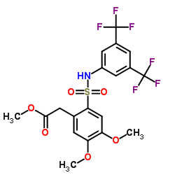 Methyl (2-{[3,5-bis(trifluoromethyl)phenyl]sulfamoyl}-4,5-dimethoxyphenyl)acetate Structure