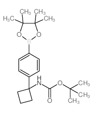 tert-Butyl (1-(4-(4,4,5,5-tetramethyl-1,3,2-dioxaborolan-2-yl)phenyl)cyclobutyl)carbamate Structure