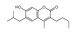 3-butyl-7-hydroxy-4-methyl-6-(2-methylpropyl)chromen-2-one结构式