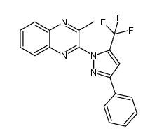 1-(3-methylquinoxalin-2-yl)-3-phenyl-5-trifluoromethylpyrazole结构式