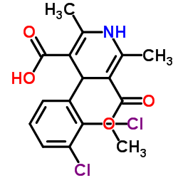 4-(2,3-二氯苯基)-5-(甲氧基羰基)-2,6-二甲基-1,4-二氢吡啶-3-羧酸结构式