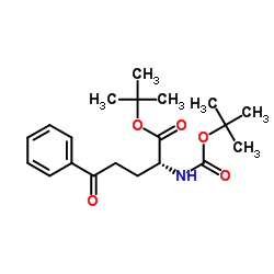 (R)2-(叔丁氧羰基氨基)-5-氧代-5-苯基戊酸叔丁酯结构式