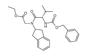 N-(carbobenzyloxy)-L-valyl-N-(2,3-dihydro-1H-inden-2-yl)glycine ethyl ester Structure