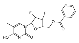 [(2R,3R,4R,5R)-3,4-difluoro-5-(5-methyl-2,4-dioxopyrimidin-1-yl)oxolan-2-yl]methyl benzoate结构式