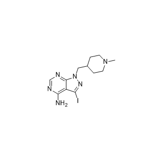 3-碘-1-[(1-甲基-4-哌啶基)甲基]-1H-吡唑并[3,4-d]嘧啶-4-胺结构式
