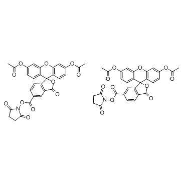 5-Carboxyfluorescein diacetate N-succinimidyl ester structure