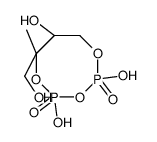 (6R,7S)-2,4-dihydroxy-6-(hydroxymethyl)-6-methyl-2,4-dioxo-1,3,5,2λ5,4λ5-trioxadiphosphocan-7-ol结构式