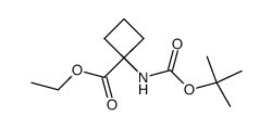 Cyclobutanecarboxylic acid, 1-[[(1,1-dimethylethoxy)carbonyl]amino]-, ethyl ester Structure