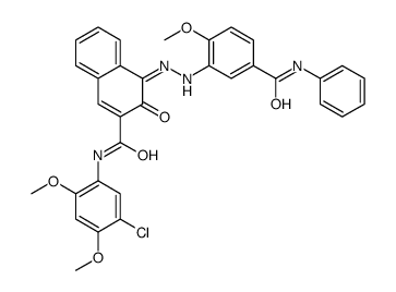 5'-chloro-3-hydroxy-2',4'-dimethoxy-4-[[2-methoxy-5-(phenylcarbamoyl)phenyl]azo]naphthalene-2-carboxanilide Structure