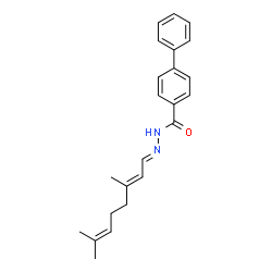 N'-[(1E,2E)-3,7-dimethylocta-2,6-dien-1-ylidene]biphenyl-4-carbohydrazide结构式