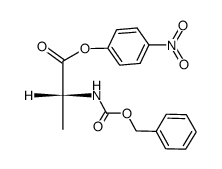 N-(benzyloxycarbonyl)-D-alanine p-nitrophenyl ester结构式