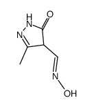1H-Pyrazole-4-carboxaldehyde, 4,5-dihydro-3-methyl-5-oxo-, 4-oxime (9CI) Structure