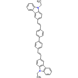 4,4'-双(9-乙基-3-咔唑乙烯基)-1,1'-联苯结构式