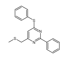 4-((methylthio)methyl)-2-phenyl-6-(phenylthio)pyrimidine Structure