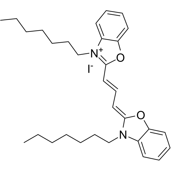3,3′-二庚基氧化碳菁碘化物结构式