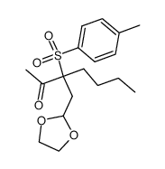3-[1,3]dioxolan-2-ylmethyl-3-(toluene-4-sulfonyl)-heptan-2-one结构式