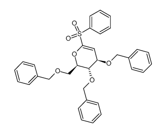 D-arabino-Hex-1-enitol, 1,5-anhydro-2-deoxy-3,4,6-tris-O-(phenylmethyl)-1-C-(phenylsulfonyl)-结构式