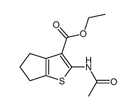 2-acetylamino-5,6-dihydro-4H-cyclopenta[b]thiophene-3-carboxylic acid ethyl ester结构式