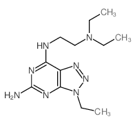 N-(2-diethylaminoethyl)-9-ethyl-2,4,7,8,9-pentazabicyclo[4.3.0]nona-1,3,5,7-tetraene-3,5-diamine结构式