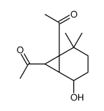 1-(6-acetyl-2-hydroxy-5,5-dimethyl-7-bicyclo[4.1.0]heptanyl)ethanone结构式