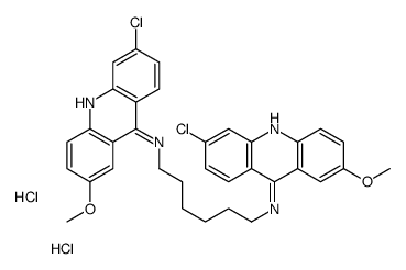 N,N'-bis(6-chloro-2-methoxyacridin-9-yl)hexane-1,6-diamine,dihydrochloride结构式