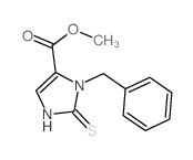 1H-Imidazole-4-carboxylicacid, 2,3-dihydro-3-(phenylmethyl)-2-thioxo-, methyl ester Structure