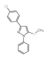 3-(4-氯苯基)-5-甲基硫代-1-苯基-1H-吡唑结构式