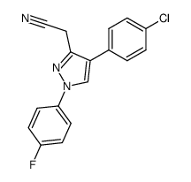 4-(4-Chlorphenyl)-1-(4-fluorphenyl)-pyrazol-3-acetonitril结构式