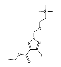 ethyl 3-iodo-1-((2-(trimethylsilyl)-ethoxy)methyl)-1H-pyrazole-4-carboxylate结构式