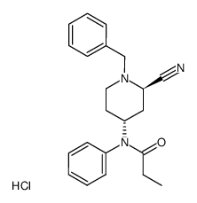 trans-(+/-)-N-(1-Benzyl-2-cyano-4-piperidyl)-N-phenylpropanamide Structure