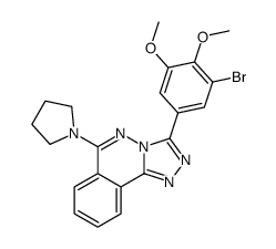 3-(3-bromo-4,5-dimethoxyphenyl)-6-pyrrolidin-1-yl-[1,2,4]triazolo[3,4-a]phthalazine结构式