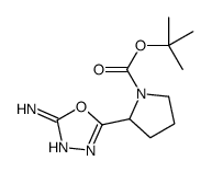 2-(5-氨基-[1,3,4]噁二唑-2-基)-吡咯烷-1-羧酸叔丁酯结构式
