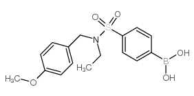 (4-(N-乙基-N-(4-甲氧基苄基)氨磺酰基)苯基)硼酸结构式
