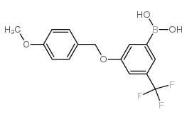 3-(4-甲氧基)苄氧基-5-三氟甲基苯基硼酸结构式